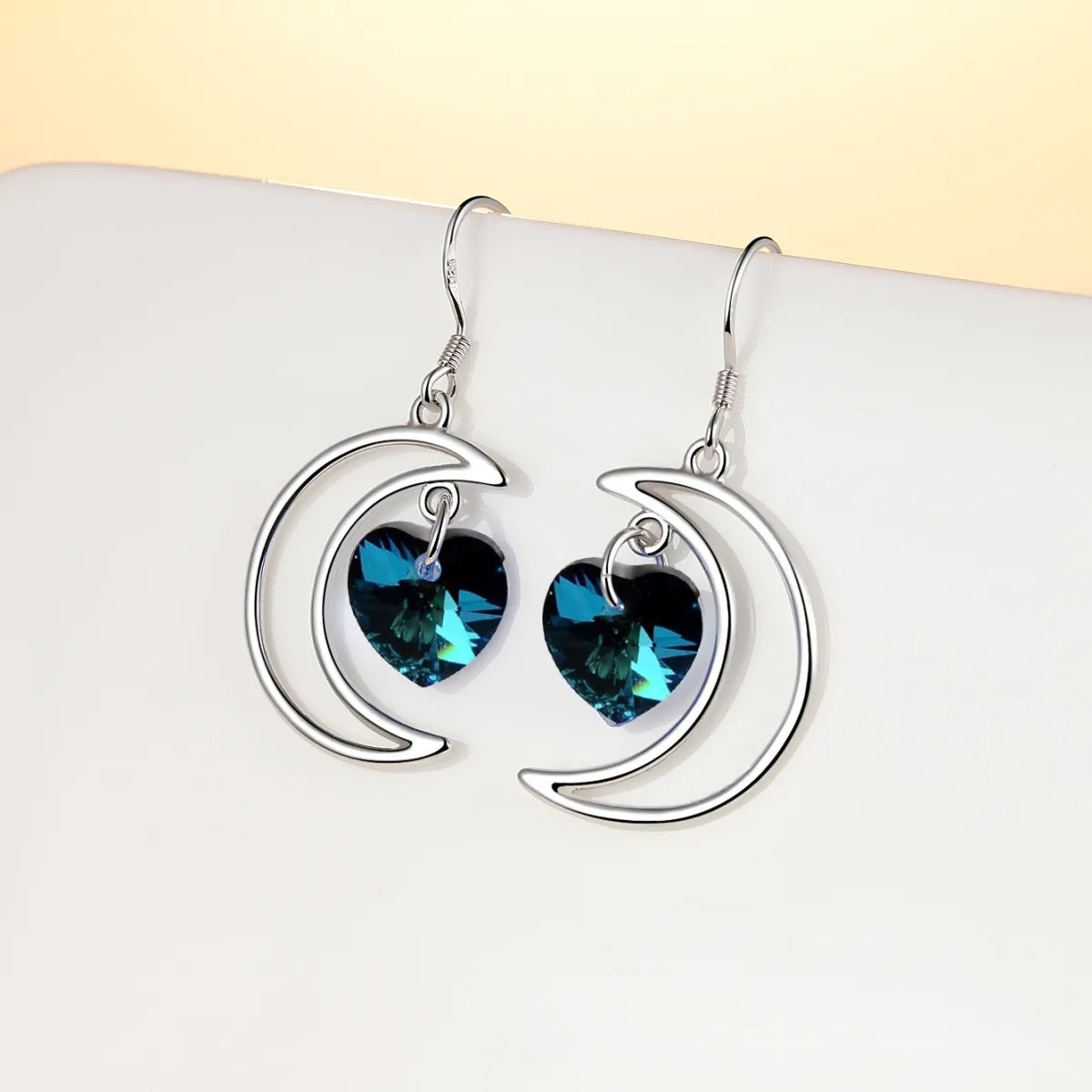 HuiSept Silver Heart-Shaped Earrings