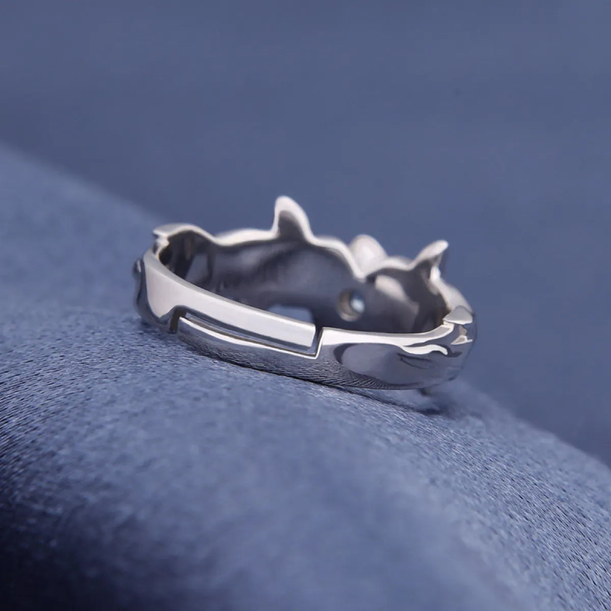 Blue Rose Silver Anime Ring